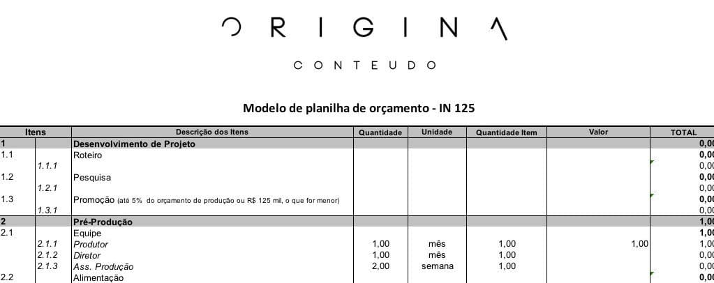 modelo planilha orçamento